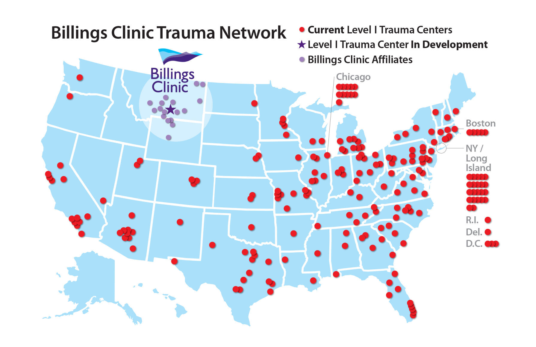 Trauma network in U.S.
